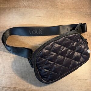 Lolë Quilted Belt Bag In Black Nylon One Size Unisex Crossbody Or Fanny
